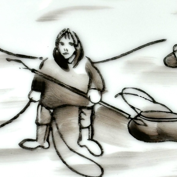 Set-2 VNTGAlaska Inuit Wild Hunt Plates Robert Mayokok TransferWare 10.25”rnd - Picture 11 of 16